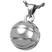 Silver Basketball Keepsake Pendant for Cremains